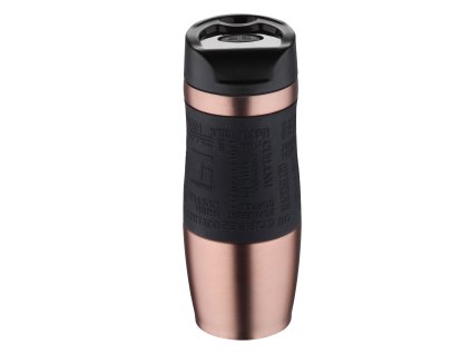 Termohrnček Bergner z nerezovej ocele so silikónovým obalom / nerezová oceľ / 400 ml / ružová / čierna