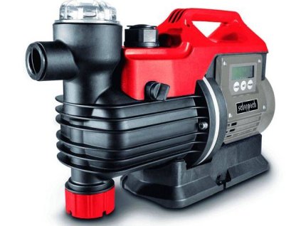 Automatické vodné čerpadlo Scheppach GP1000JET LCD, 1000W, 4400 l/h, tlak 5 bar, sacia výška 8m, LCD displej / čierna / červená