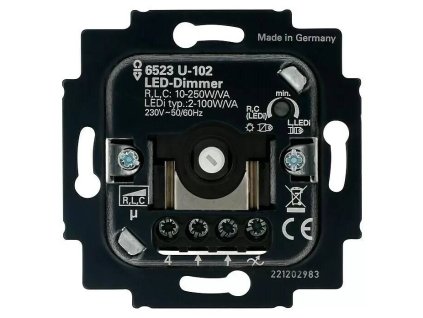 LED stmievač 6523 U-102 Busch-Jaeger / 100 W / 0 - 35 °C / zapustená montáž / čierna