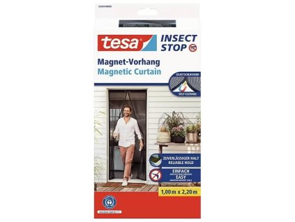 Tesa Insect Stop magnetický záves proti hmyzu / 1 x 2,2 m / polyester / čierna