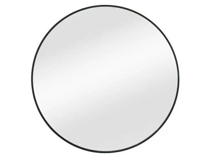 Okrúhle zrkadlo Levi Ø 80 cm / sklo / kov / čierna