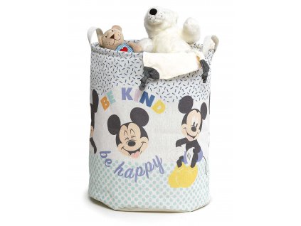 Detský textilný úložný košík Living round / výška 45 cm / biely / Disney Mickey
