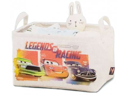 Detský textilný úložný košík Living / 32 x 23 x 19 cm / biely / Disney Pixar Cars