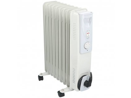 Olejový radiátor s termostatom Alpina YL-A07S09 / 9 rebier / 2000 W / biely