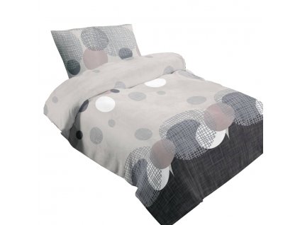 3-dielna posteľná bielizeň Pompas / mikroplyš / 2 ks 70 x 90 cm / 220 x 200 cm / 100% polyester / béžová / sivá
