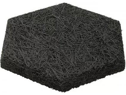Akustický panel FibroTech Hexagon / 25 x 28,9 x 2,5 cm / 18 ks / 0,972 m² / drevná vlna / cement / hranatá čierna