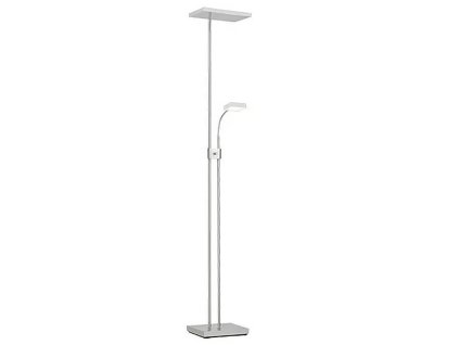 LED stojacia lampa Texas / 2 lampy / 180 cm / 6 W / 16 W / oceľ / strieborná