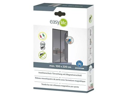 Záves proti hmyzu Easy Life / 100 x 220 cm / zapínanie na suchý zips / antracitová