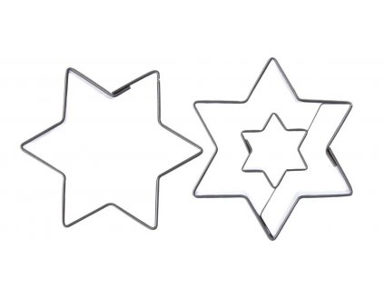 Orion 2-dielna sada výrezov z nehrdzavejúcej ocele / motív hviezdy / Ø 4,5 cm / 2 ks / strieborná