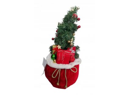 Vianočná dekorácia so stromčekom a darčekmi / 70 cm / červená / zelená