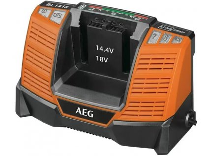 Dvojitá akumulátorová nabíjačka AEG BL1418 / 14,4 - 18 V / Li-ion / 4 Ah / oranžová/čierna