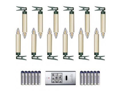 Sada bezdrôtových vianočných LED sviečok Krinner / 12 ks / stmievateľné / teplá biela