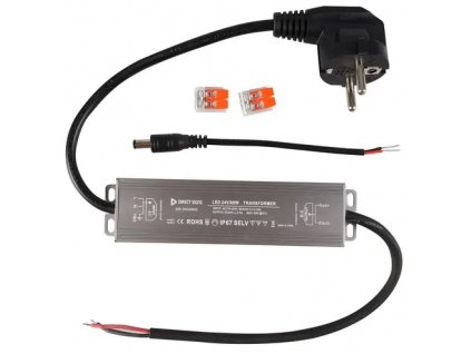 Elektronický transformátor pre LED profily / 60 W / 24 V / IP67 / sivý