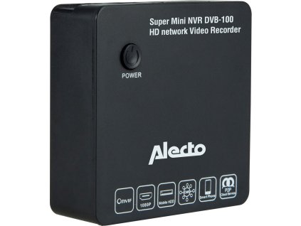 Alecto DVB-100 Super Mini sieťový videorekordér pre 4 kamery / Wi-Fi / čierny