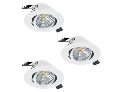 Vstavané LED svietidlo Eglo SALICETO / 3 kusy / teplá biela / 1350 lm / 18 W / hliník / Ø 8,8 cm / biela