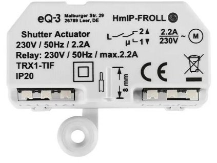 Roletový spínač Homematic IP HmIP-FROLL / bezdrôtový / skrytý / IP20 / 2,2 A / 230V/50Hz / biely