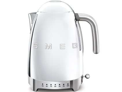 Čajník Smeg 50. rokov KLF04SSEU / regulácia teploty / 1,7 l / 2400 W / nerezová oceľ / chróm