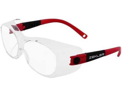Ochranné okuliare Zekler 25 HC / polykarbonát / červená / čierna / transparentná