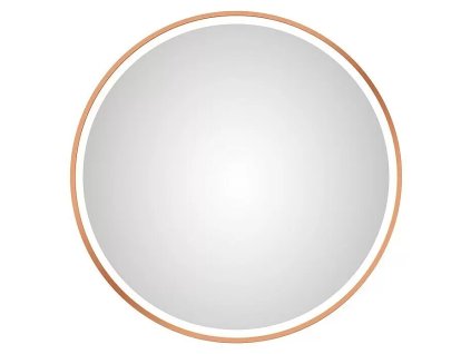 Okrúhle zrkadlo s LED svetlom DSK Desire / Ø 55 cm / 15 W / hliník / meď