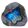 LED solárny dekoračný kameň s motýľom - 21x18x8 cm "XXL"