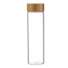 Sklenená fľaša s bambusovým viečkom Bergner / 600 ml / transparentná