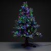 QVC Luxusný 3D vianočný stromček / jedľa / 140 cm / 400 LED Deluxe / 132 farebných efektov / zasnežený