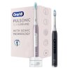 Sada zubných kefiek Oral-B Pulsonic SLIM LUXE 4900 / oscilačná rotačná zubná kefka / 3 režimy čistenia / 2 min. časovač / 31000 pohybov/min. / zlatoružová / matná čierna