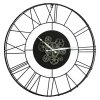 Nástenné hodiny Clarion / Ø 70 cm / železo / čierna