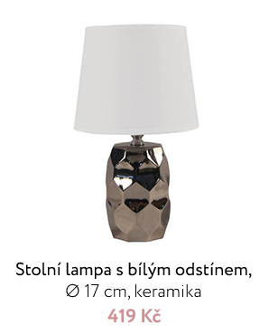 Stolní lampa s bílým odstínem, Ø 17 cm, keramika