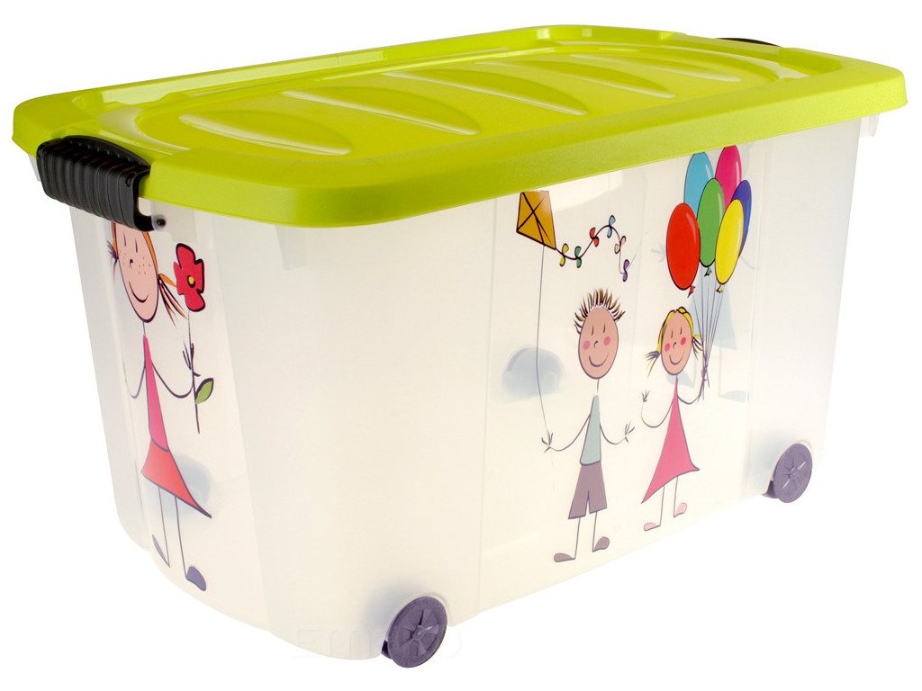 Box na hračky plastový, 60x38x32 cm, zelená barva, KIDS-EMAKO.cz