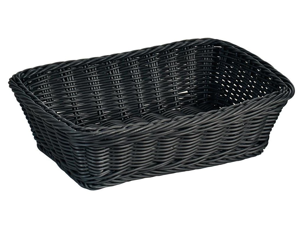 Černý košík na pečivo, 30 x 20 x 8,5 cm-EMAKO.cz