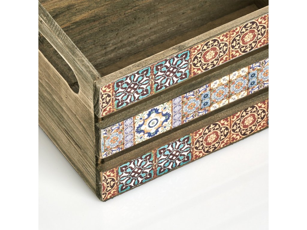 Dekorativní dřevěná krabice MOSAIC, 24 x 14 x 13,5 cm, ZELLER-EMAKO.cz