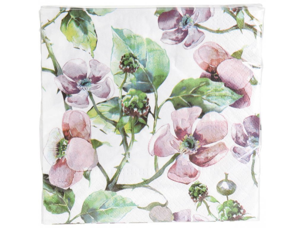 Papírové ubrousky, 33 x 33 cm, 20 kusů, jarní květinový vzor