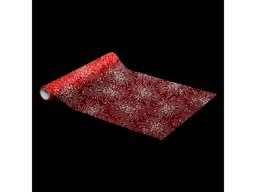 Vánoční balicí papír, červená barva, 28 x 500 cm