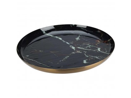 Dekorační talíř, černý mramor, 28 cm