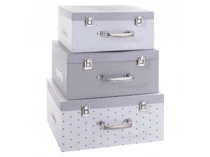 Kufr, kontejner pro uchovávání, box,organizér - barva šedá, růžová, 3 ks