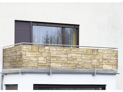 Balkonový potah s ozdobným kamenným motivem, 500 x 85 cm