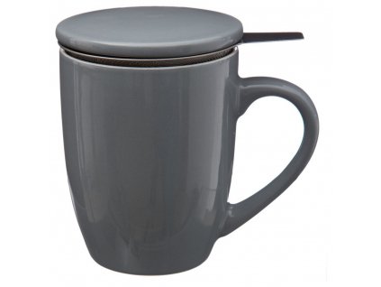 Keramický hrnek na čaj v šedé barvě, 320 ml, 9x10 cm
