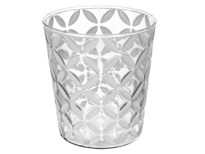 Transparentní dekorační svícen, sklo, průměr 9,5 cm