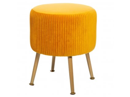 Stolička, taburet SOLARO O 35 cm, hořčicová barva