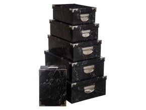 Sada 5 kartonových krabic pro skladování, černá