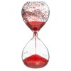 Ozdobné přesýpací hodiny s třpytem, ​​20 cm, červená barva