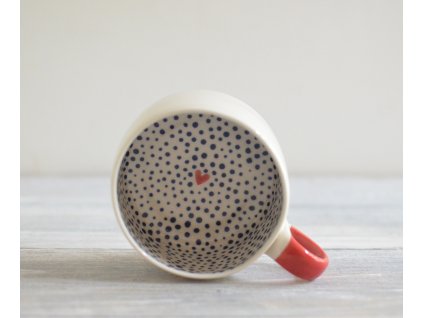 Červenomodrý tečkovaný uvnitř se srdíčkem 300 ml