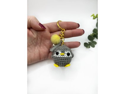 háčkovaná klíčenka - tučňák