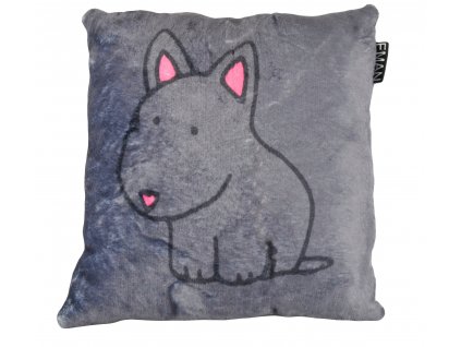 Polštář plyš BULÍK černý - Pillow Plush BULLIE black