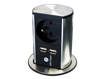 Zásuvka Elevator 1x230V, 2x USB