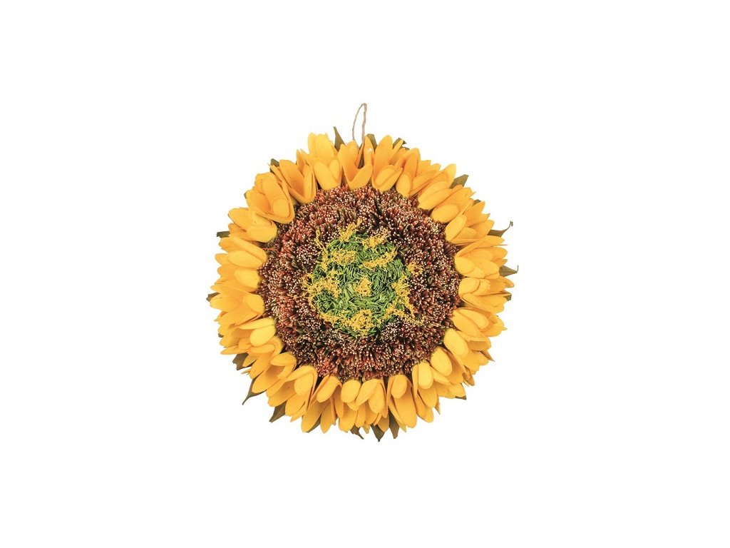 Dekorace slunečnice závěsná 27 cm, žlutá