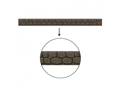 Zahradní gumový obrubník ROCKWALL 1,2 m, výška 9 cm - barva hnědá