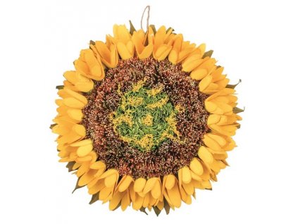 Dekorace slunečnice závěsná 27 cm, žlutá