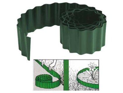 Zahradní obrubník - barva zelená výška 10 cm